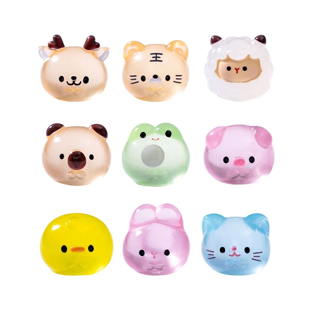 Glow in the Dark Mini Resin Animal Figurines Fairy Garden Accessories Set