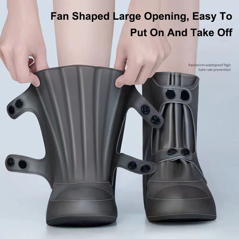 Reusable Waterproof PVC Shoe Covers – High Top Rain & Snow Boot Protectors for Outdoor Wear