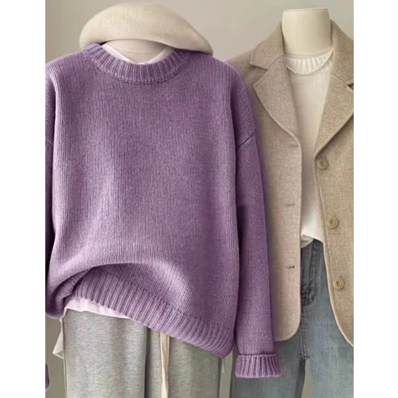 Women's Cashmere Crewneck Sweater in 100% Pure