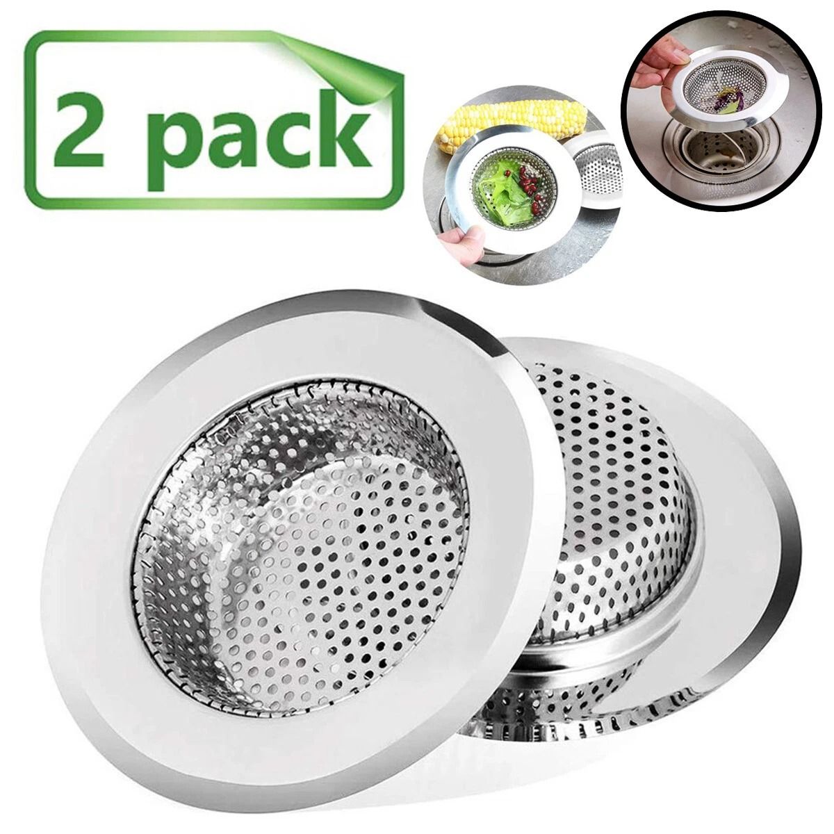 Kitchen Sink Strainer Stopper Stainless Steel Drain Basket Waste Plug