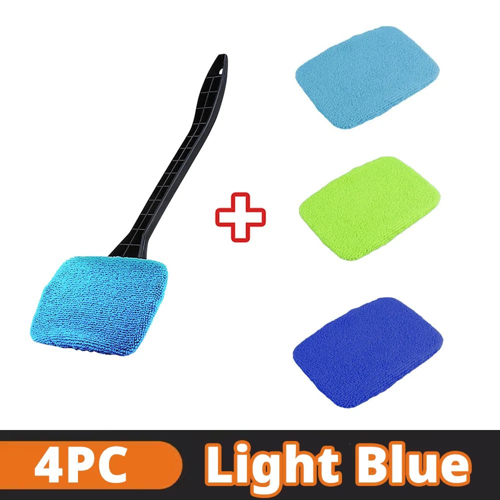 Microfiber Car Window Cleaner Brush – Long Handle Windshield Cleaning Tool