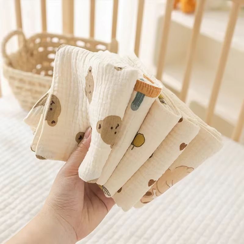 PureSoft 4-Layer Cotton Muslin Baby Face Towels and Long Burp Cloths