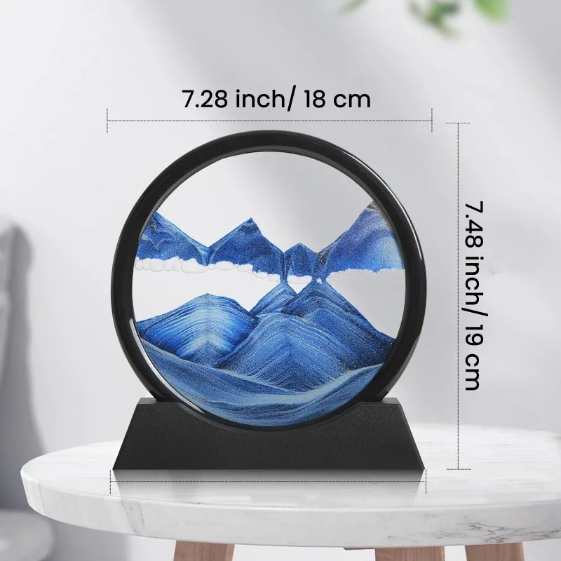 3D Moving Sand Art Frame with Flowing Hourglass Landscape Decor
