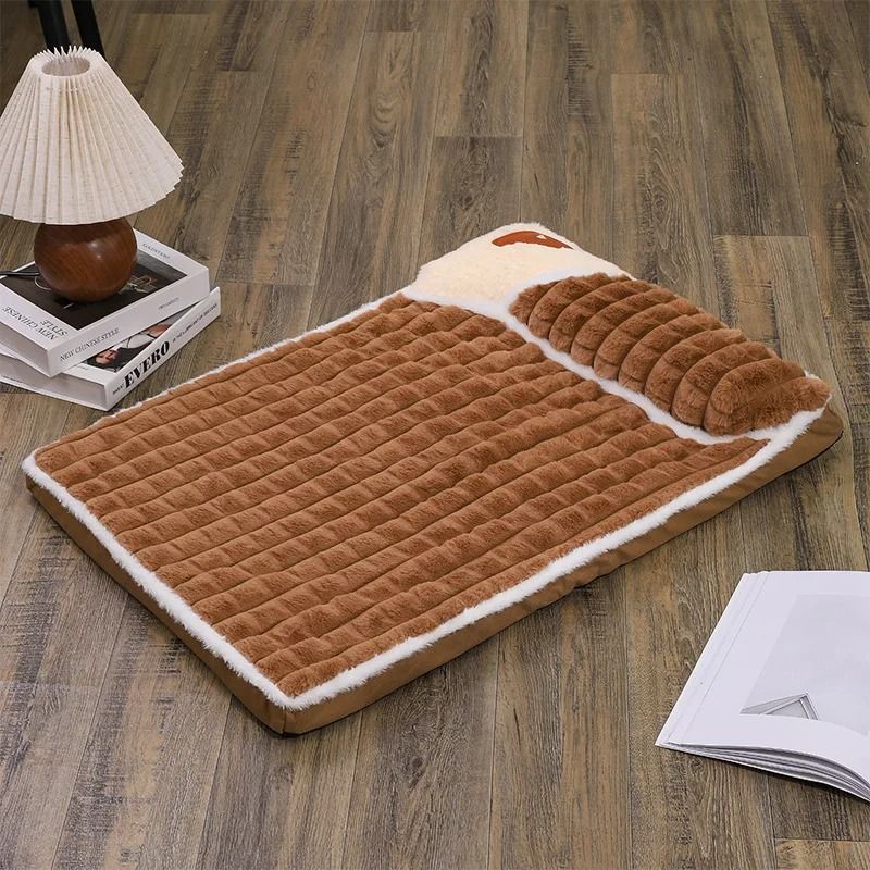 Winter Plush Dog Bed with Removable Washable Cover