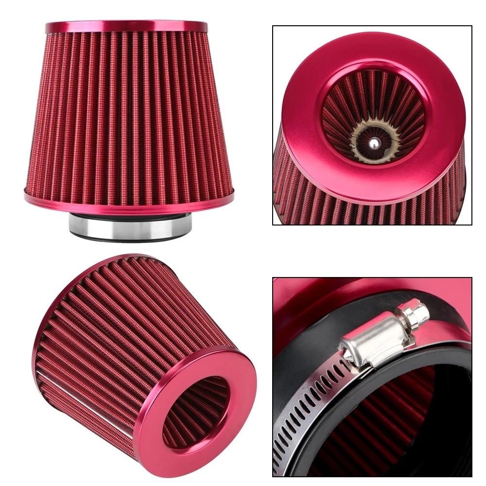 76mm 3 Inch Car Air Filter High Flow Intake Kit Mesh Cone Engine Protector
