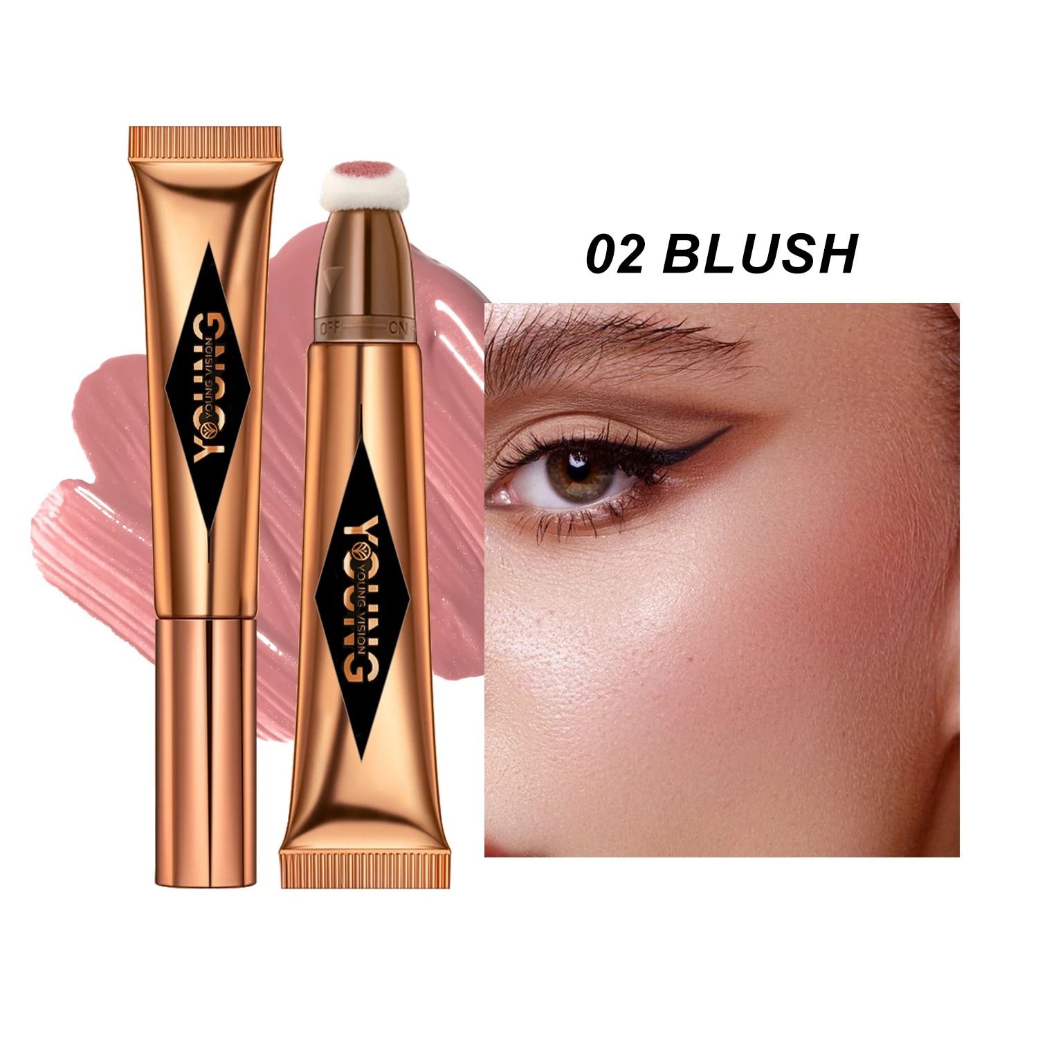 Young Vision Air Cushion Powder Blusher High Gloss Stick 6 Shades
