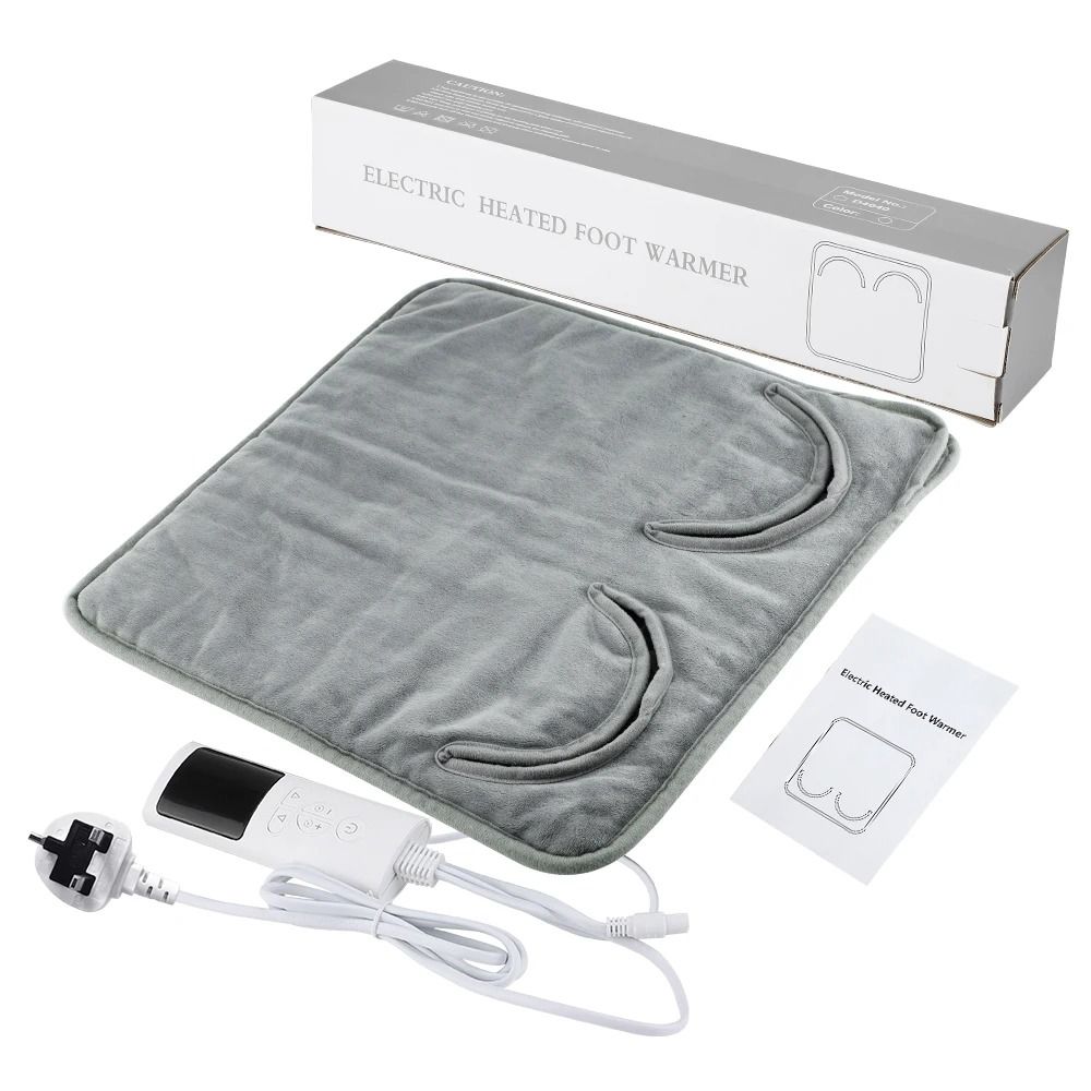 Soft Plush Electric Foot Warmer Heating Mat Washable Thermal Pad for Home and Office
