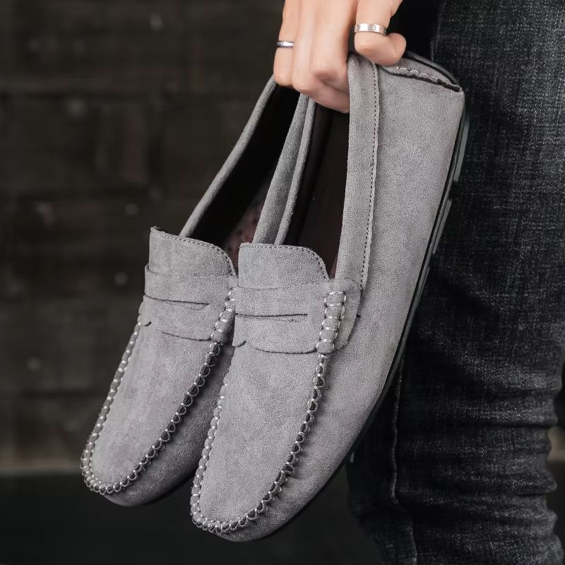 Men's Suede Casual Slip On Loafers Breathable Driving and Boat Shoes
