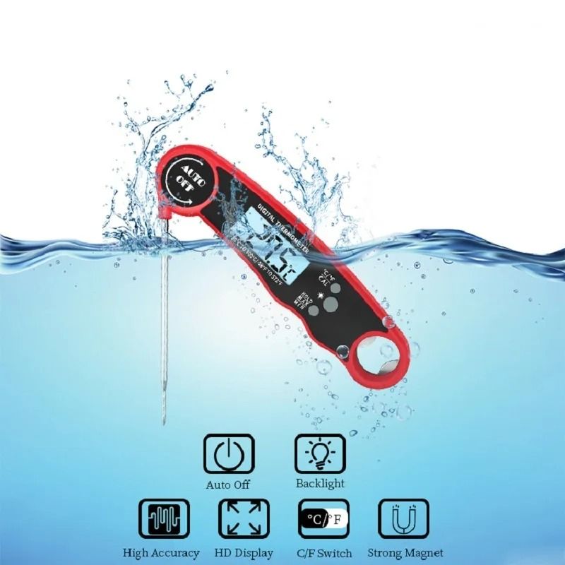 Digital Instant Read Meat Thermometer with Backlight and Hold Function for BBQ and Kitchen