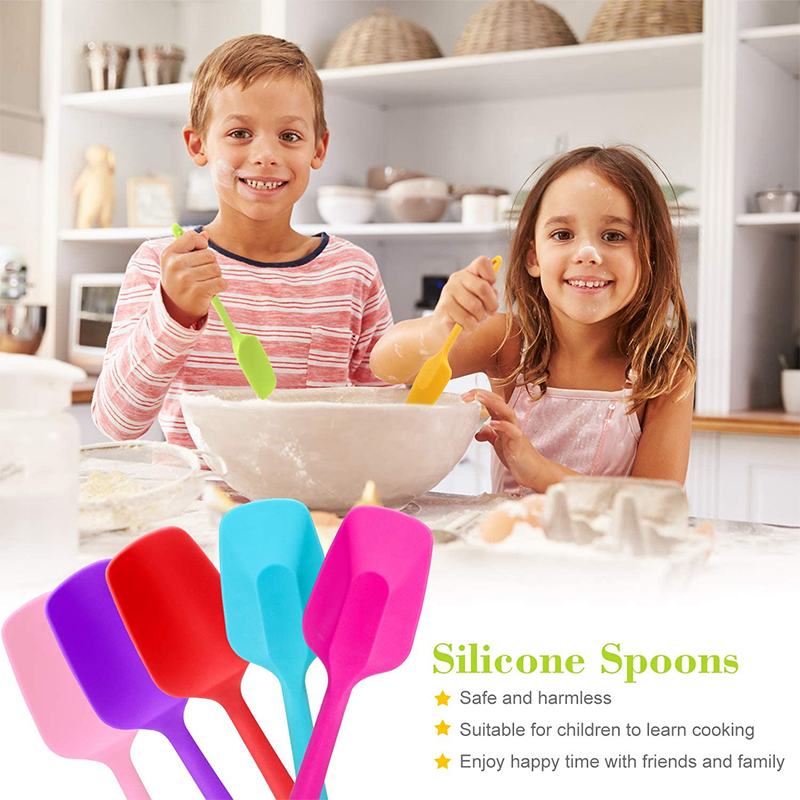 Silicone Spatulas Flexible Scrapers Non-Stick Spoonula Heat Resistant Baking Mixing Tool