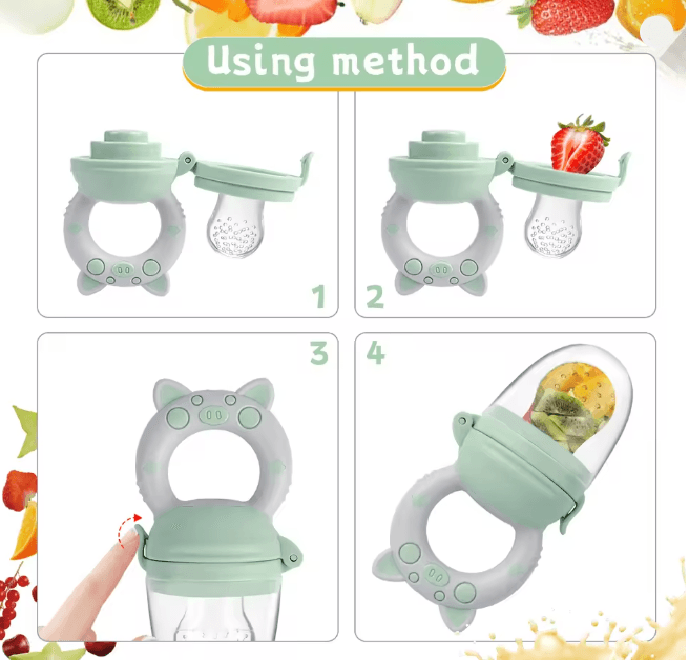 Silicone Fruit and Veggie Feeder Set for Infants and Toddlers