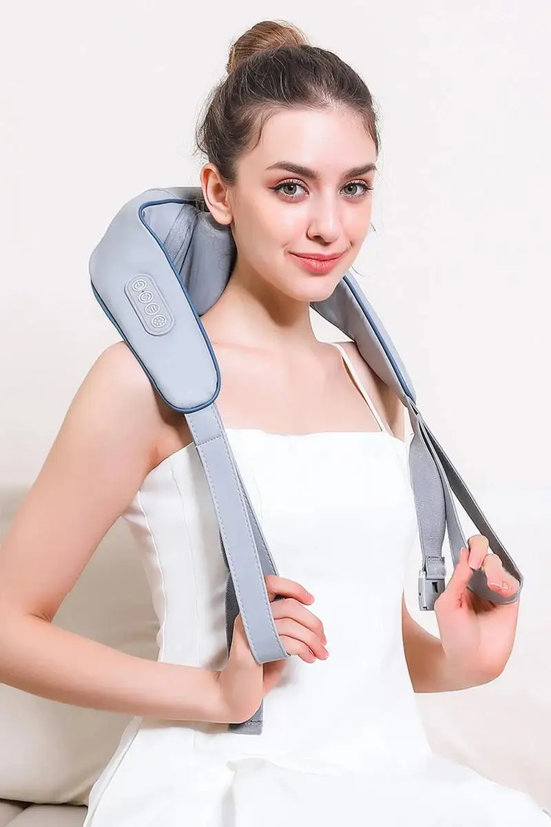 Neck Shoulder Massager Shawl, Bionic 3-Level Kneading Massager for Muscles, Neck, Waist, Leg Relief