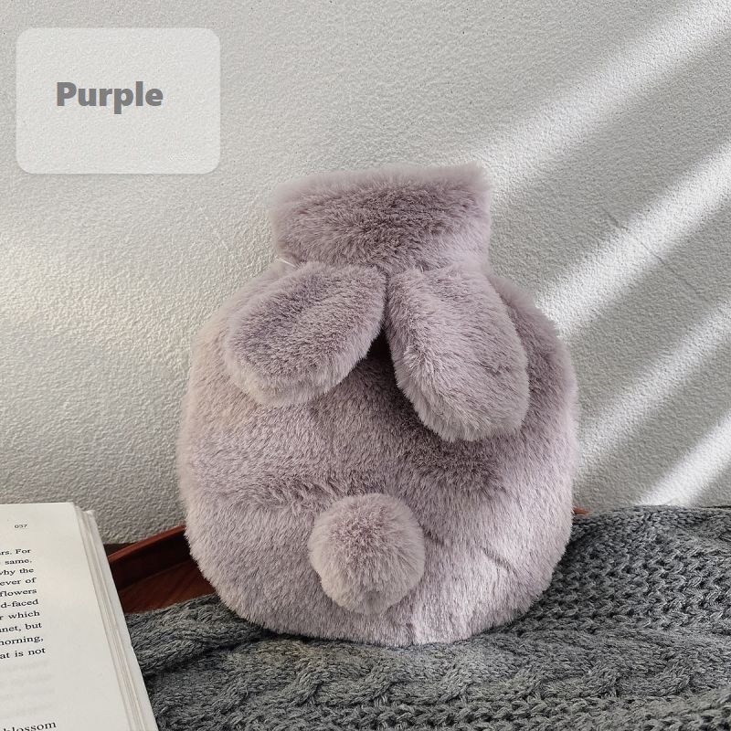 Plush Rabbit Hot Water Bottle, Winter Hand Feet Warmer, Explosion-Proof Reusable Hot Water Jug