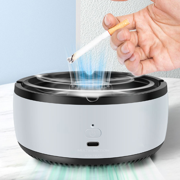 Purifier Ashtray, Smoking Accessories with Lid, Filter Second-Hand Smoke, Remove Odour for Family Office