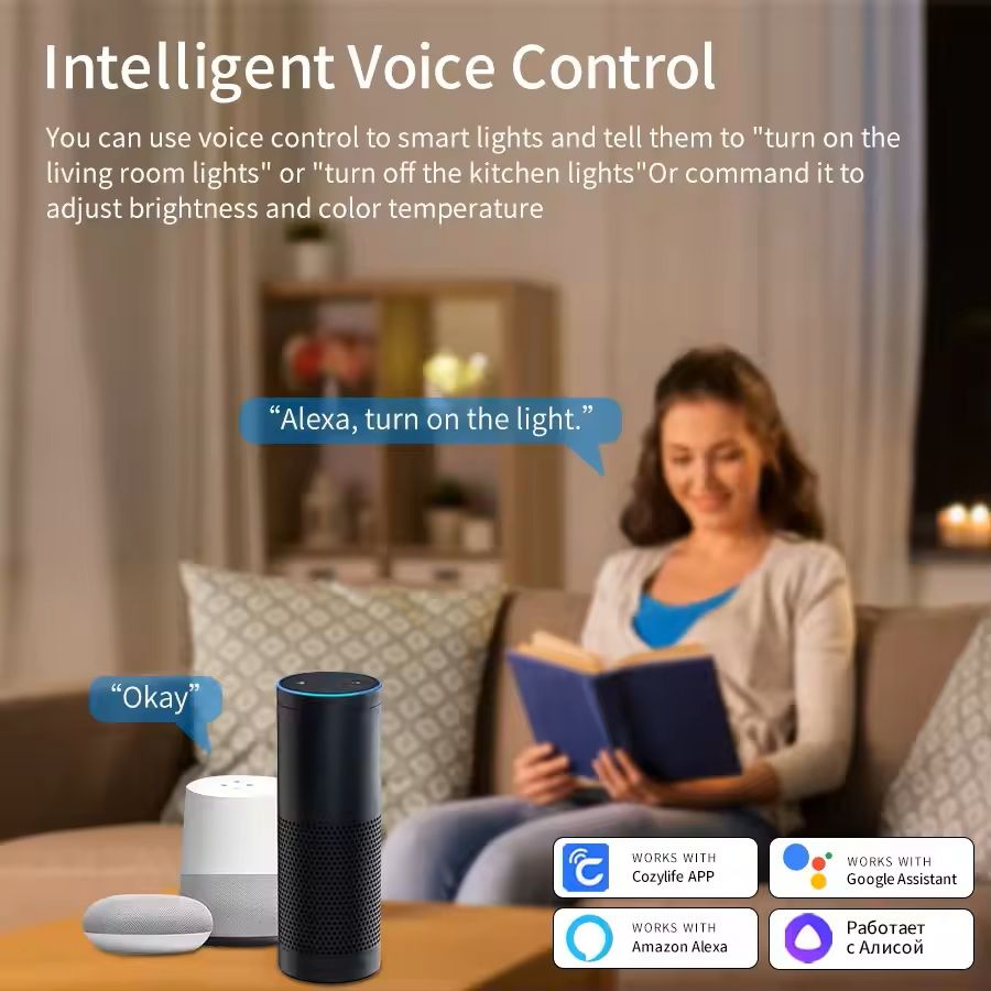 Smart WiFi LED Ceiling Light with App and Voice Control – 24W Round Panel Lamp