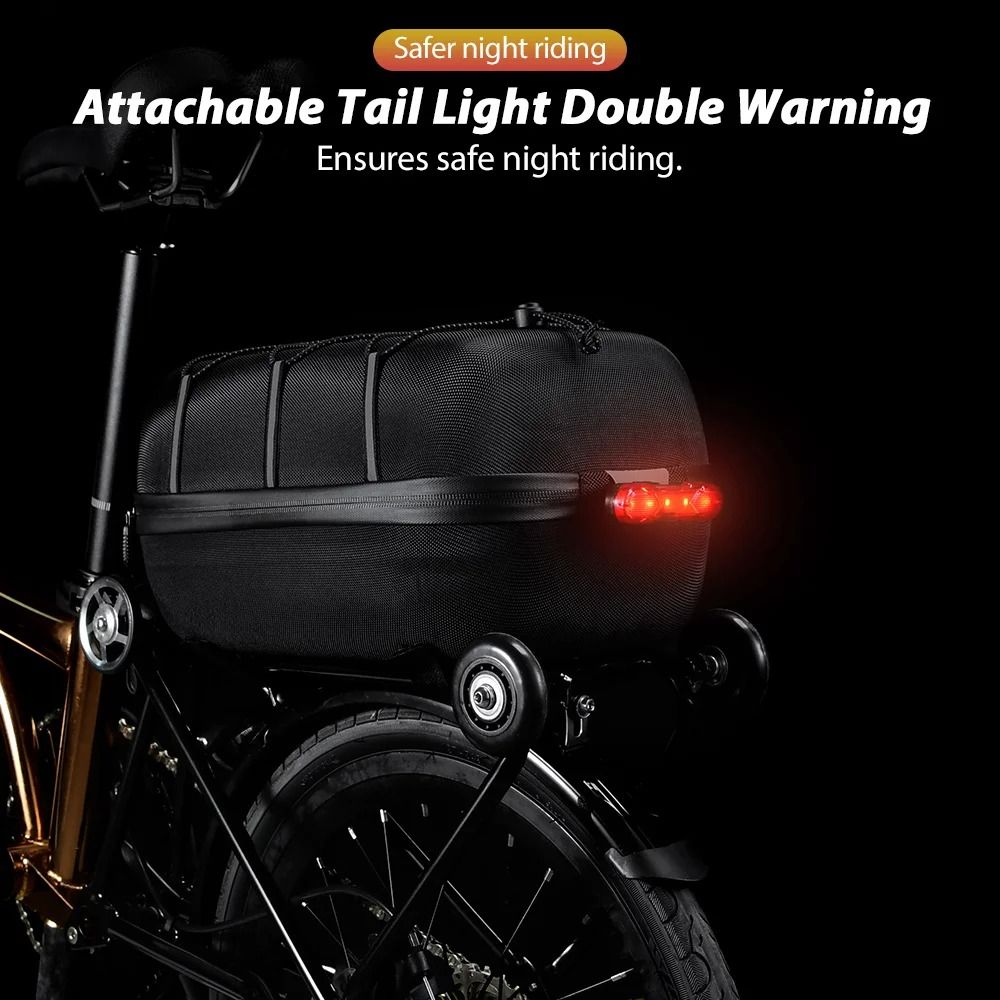 Waterproof Rear Seat Bicycle Bag Large Capacity Trunk Pannier with Hard Shell Design