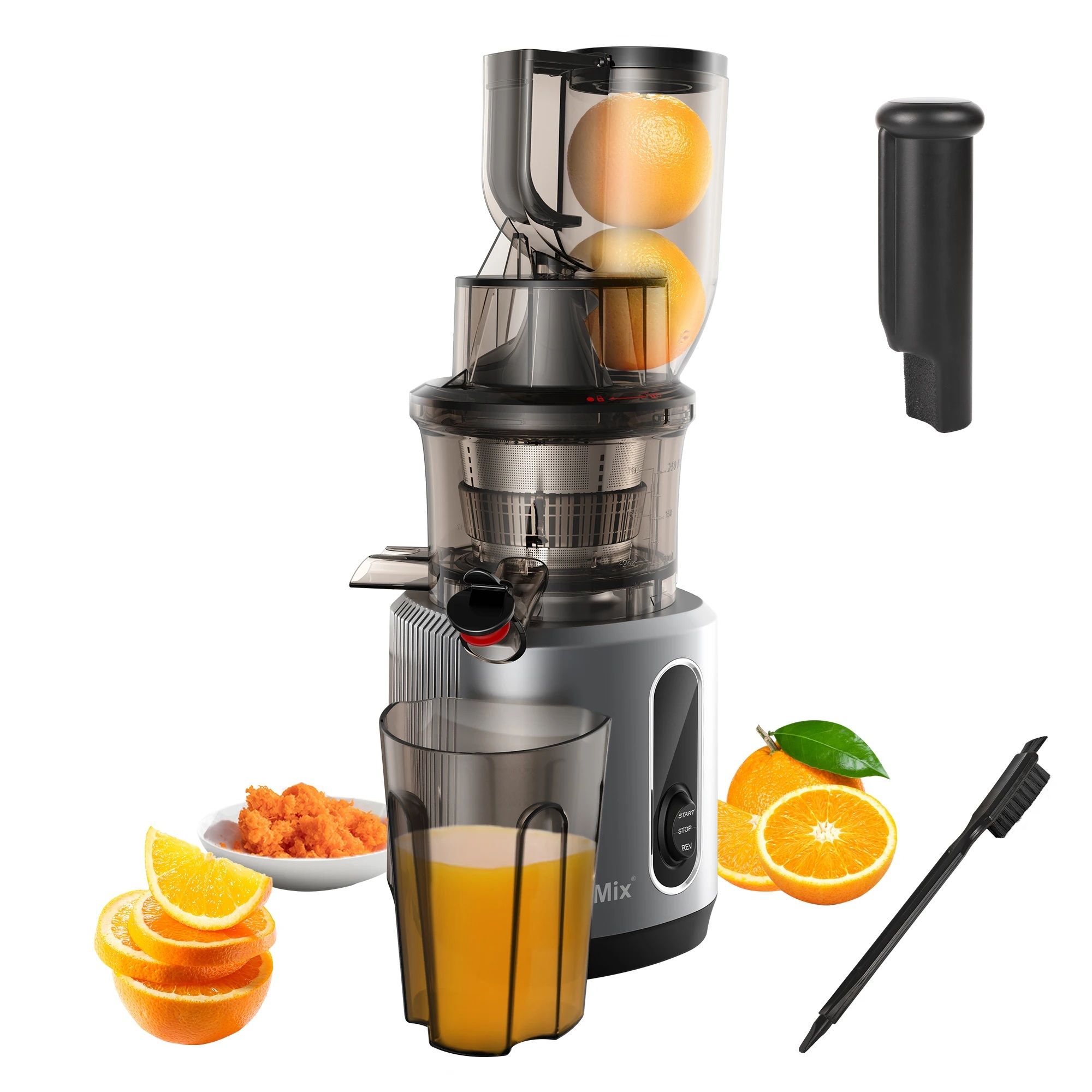 Cold Press Juicer with Large Feed Chute Powerful Slow Masticating Juicer for Whole Fruits and Vegetables