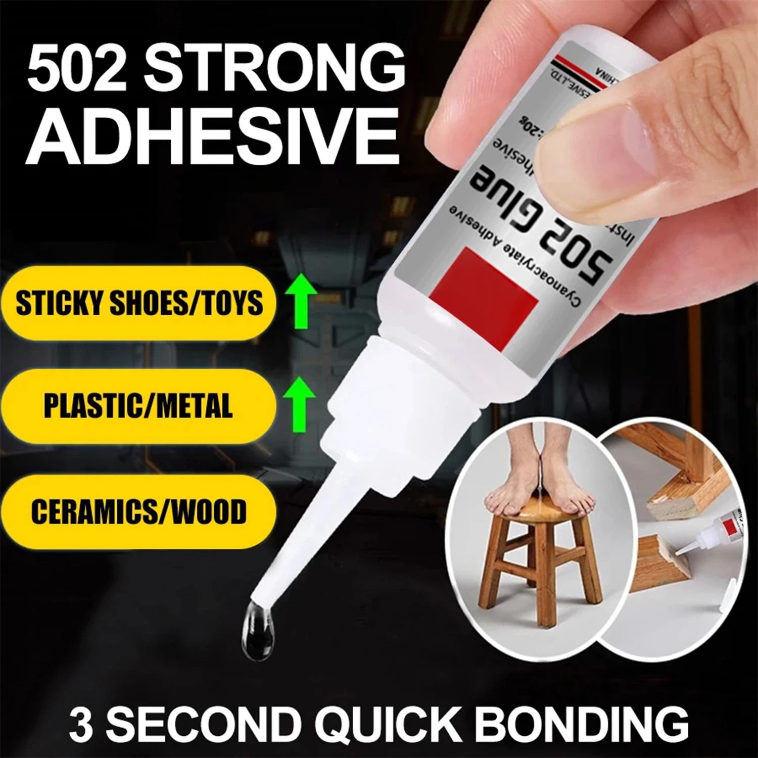 JXVX 502 Industrial-Strength Instant Super Glue