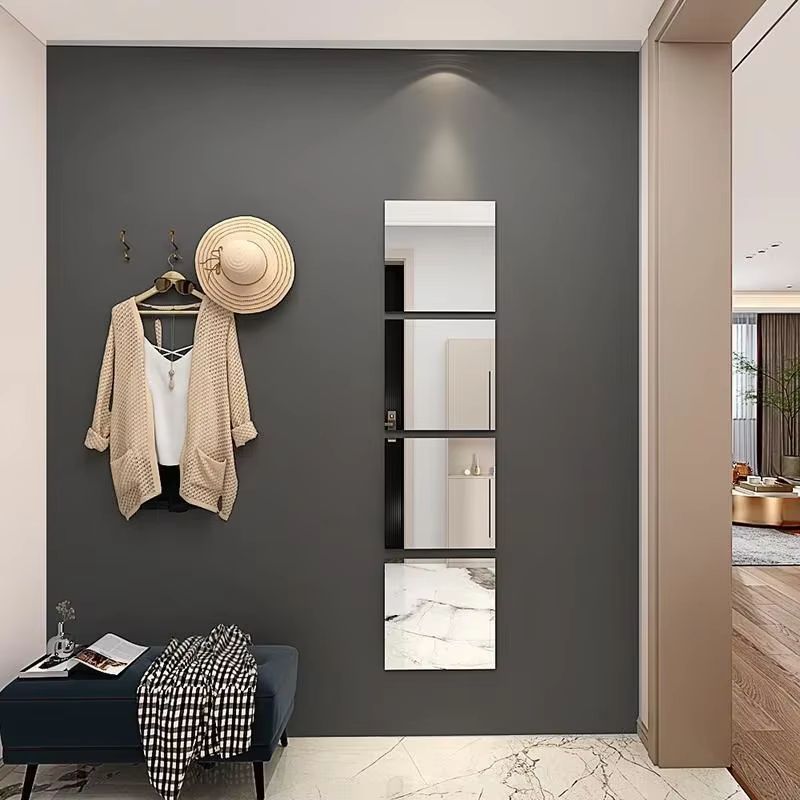 Acrylic Mirror Wall Sticker – 4-Piece Set, 11.8 x 9.8 in Soft Self-Adhesive 3D Decorative Mirror Sheets