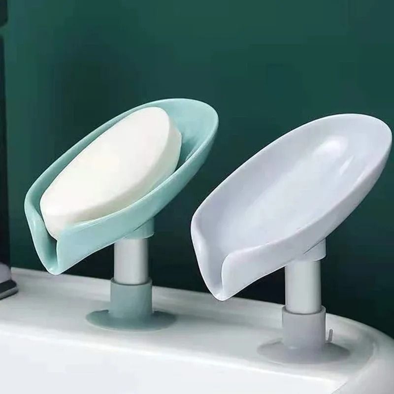 Leaf Shape Drain Soap Holder Suction Cup Soap Box Drying Rack