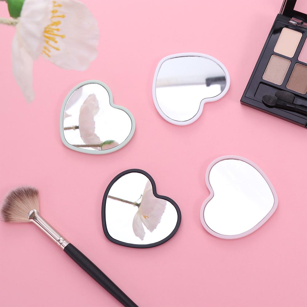High-definition Single-sided Handheld Heart-shaped Mirror Little Beauty Make-up Mirror for Dormitories