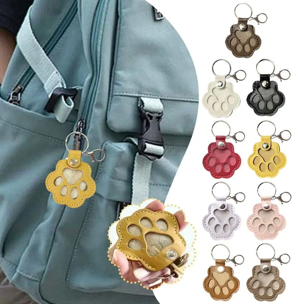 Cute Pet Hair Storage Keychain Cat Claw Pet Memorial Keepsake Pendant