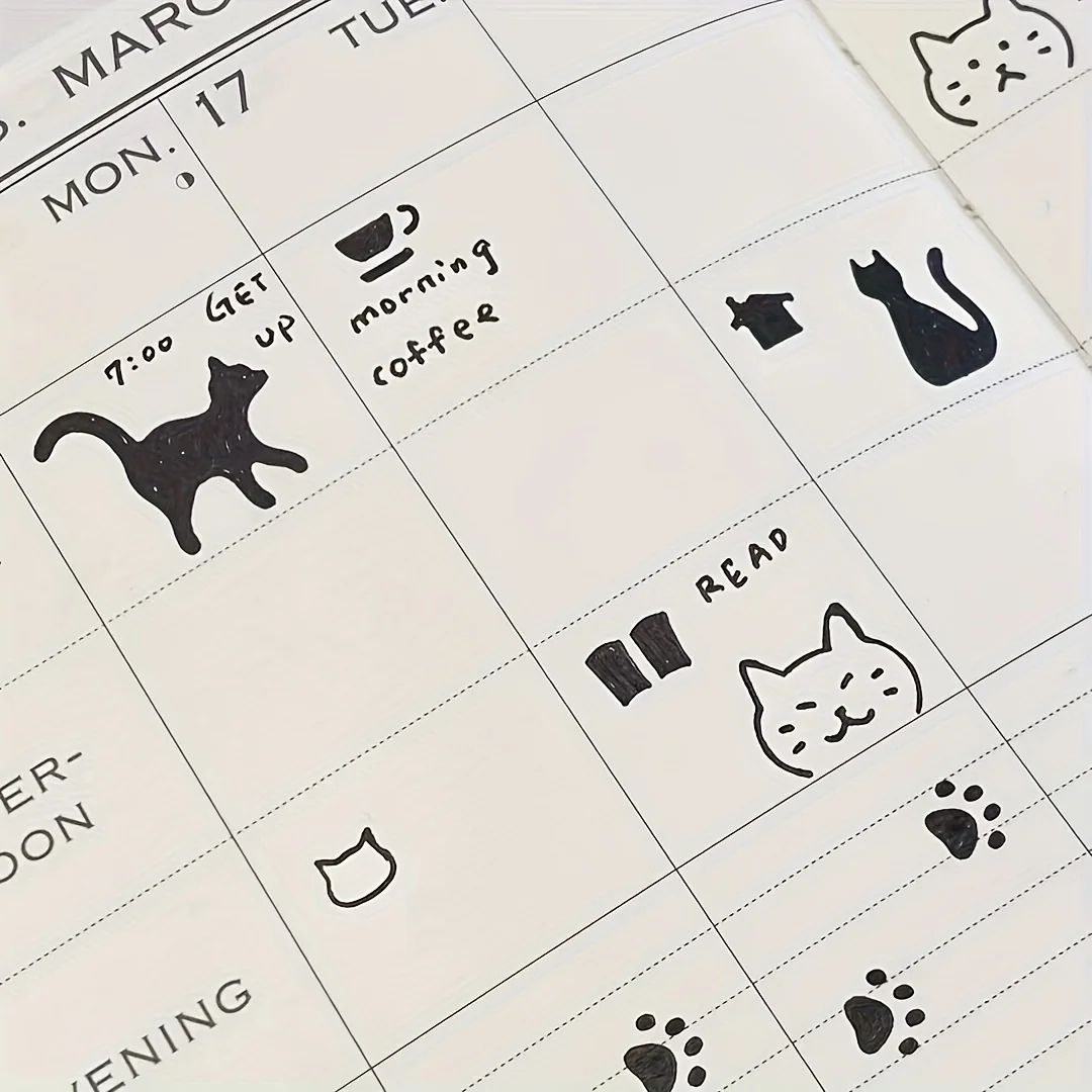 Three-in-One Cat Lover Template Ruler – Cute Cat Stencil Bookmark & Double-Sided Measuring Ruler with 20+ Designs