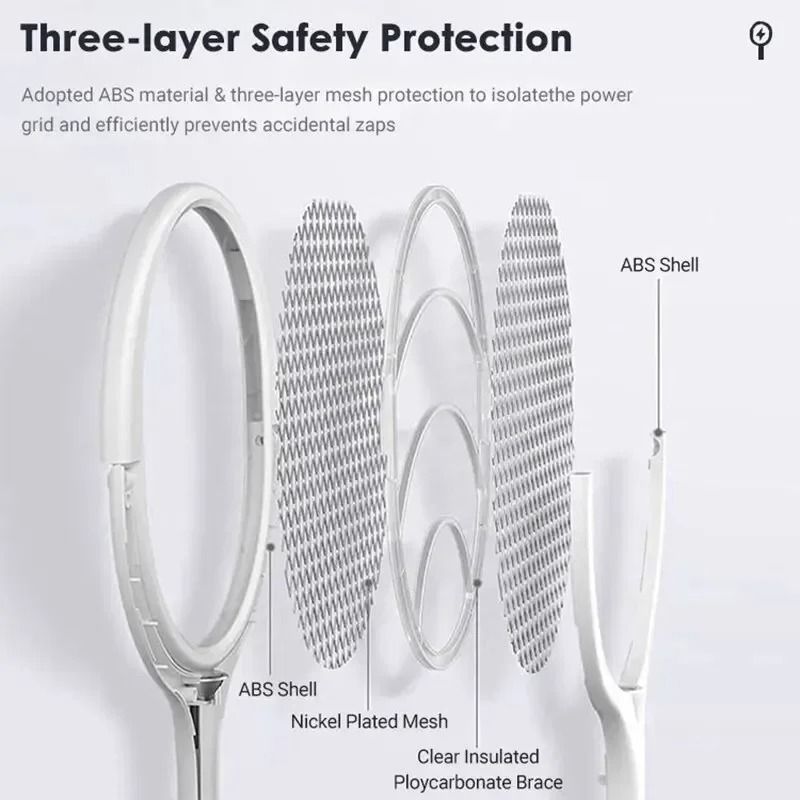 5-in-1 USB Rechargeable Electric Mosquito Swatter Racket