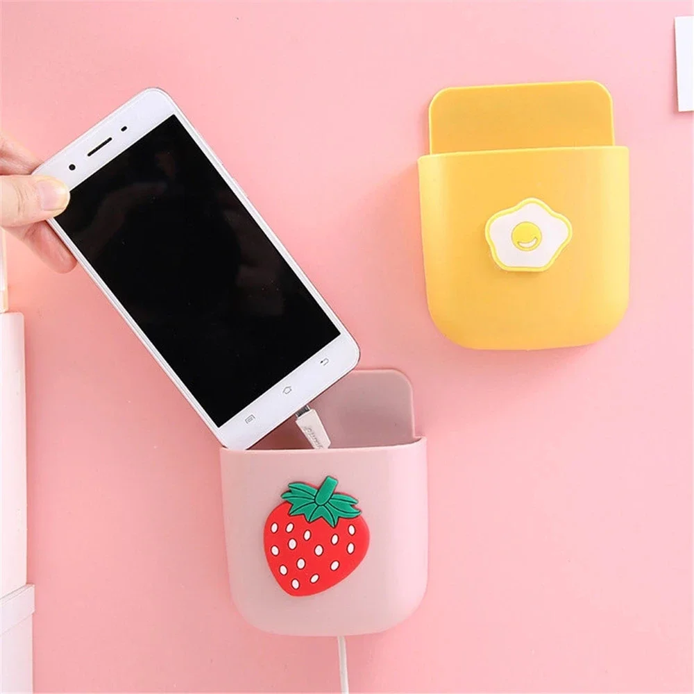 Cute Storage Rack Desk Organizer for Pen Holder, Self Adhesive Stationery Holder, Mobile Phone Holder, TV Remote Control