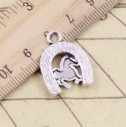 10pcs Antique Tibetan Silver Horse & Horseshoe Charms for DIY Jewelry Making