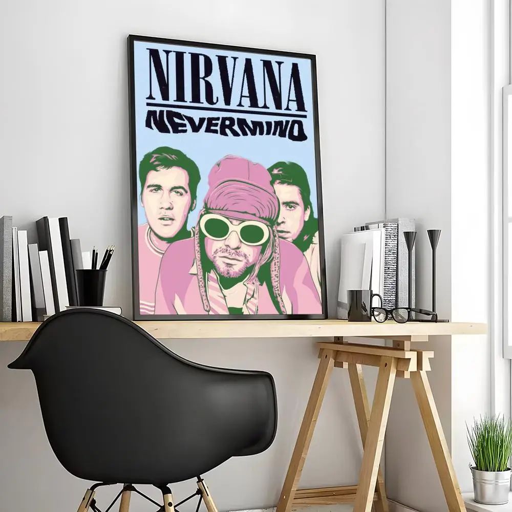 Nirvana Rock Band Calligraphy Canvas Poster