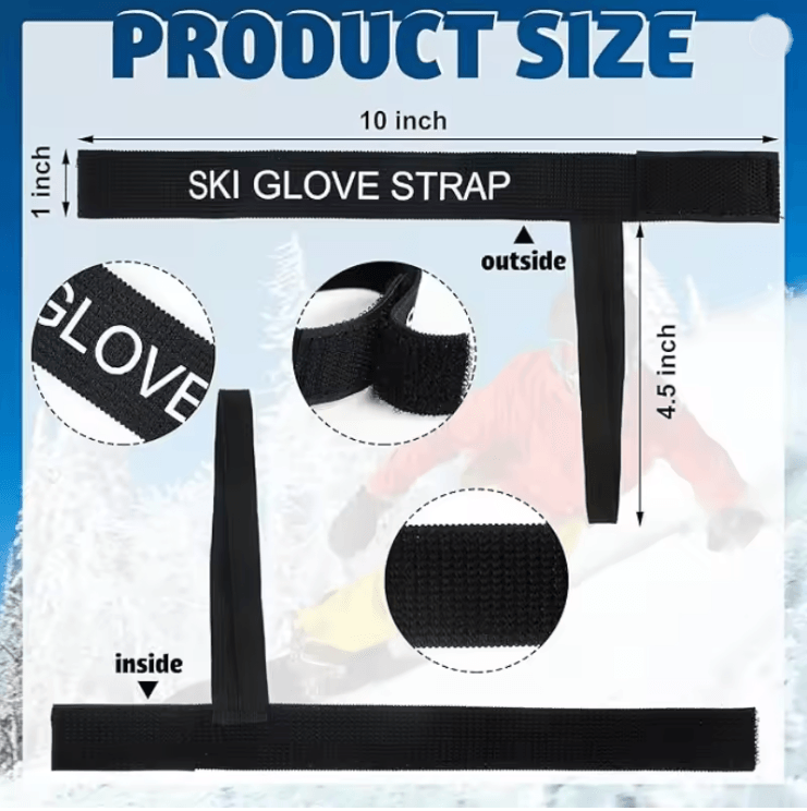 SecureGrip Ski Glove Safety Straps Elastic Wrist Leash for Winter Sports