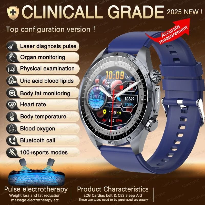 2026 Pulse Elite ECG+PPG Smartwatch | Metabolic Health & Body Fat Tracker | Executive Uric Acid & Blood Lipid System