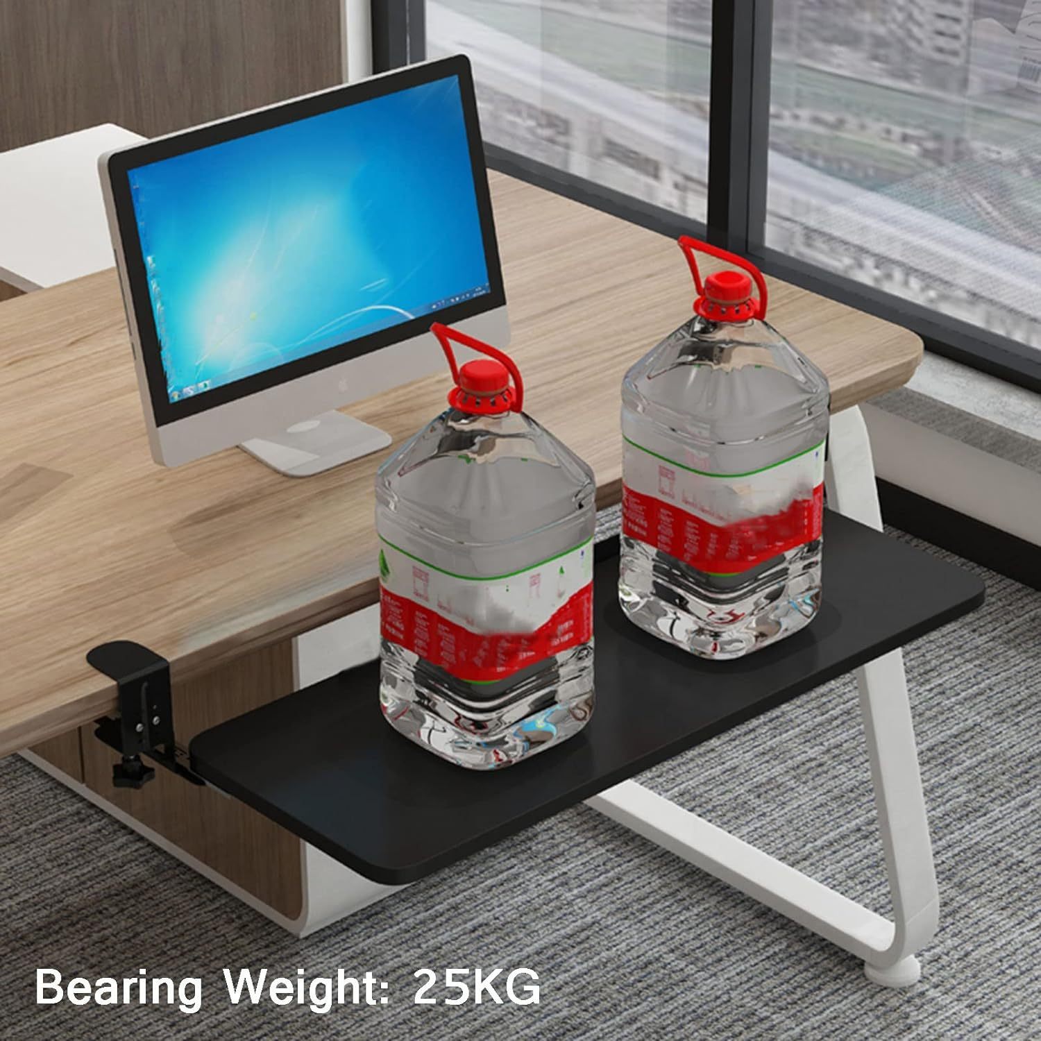 Ergonomic Clamp Keyboard Tray, Sliding Under Desk Platform with Retractable Drawer