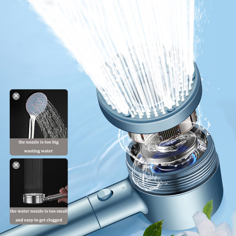 Bathroom Water Heater Shower Set with Pressurized Hollow Shower Head Five-speed Filter Universal Large Water Outlet