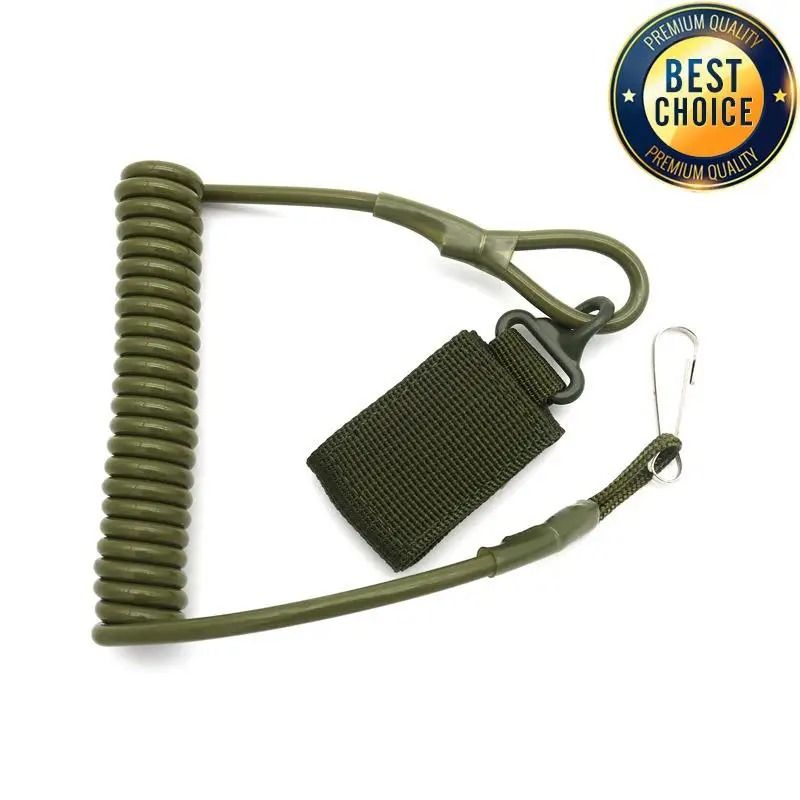 Tactical Anti Lost Elastic Lanyard Rope Spring Safety Strap