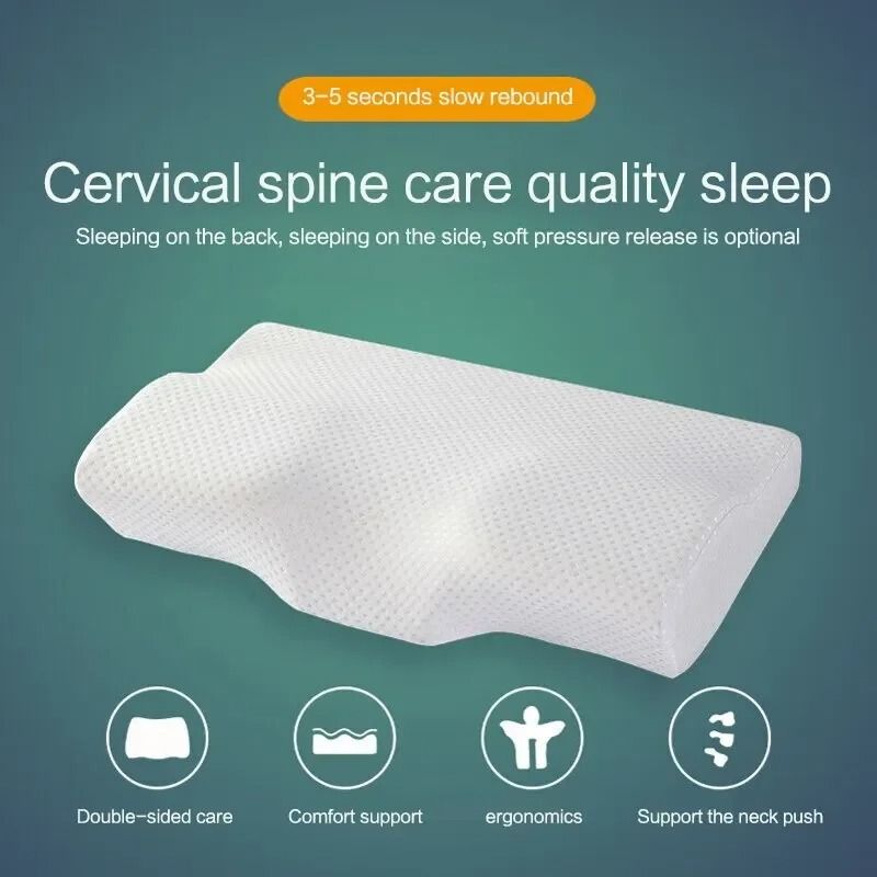 Cervical Memory Foam Neck Pillow With Anti-Snoring Support And Slow Rebound Comfort