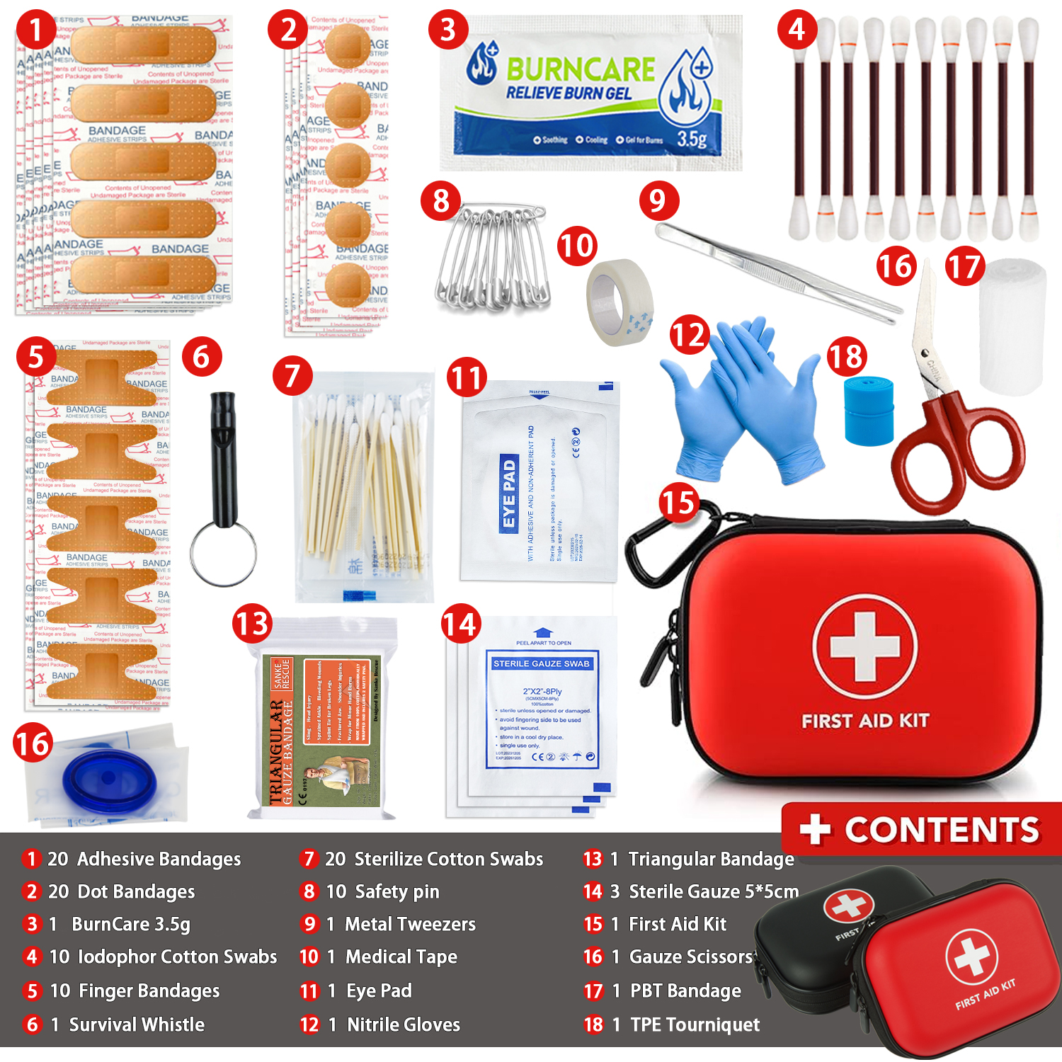 Portable First Aid Kit, Home Emergency Medical Bag, Multi-functional Outdoor Camping, Hiking, EDC Safety Kit