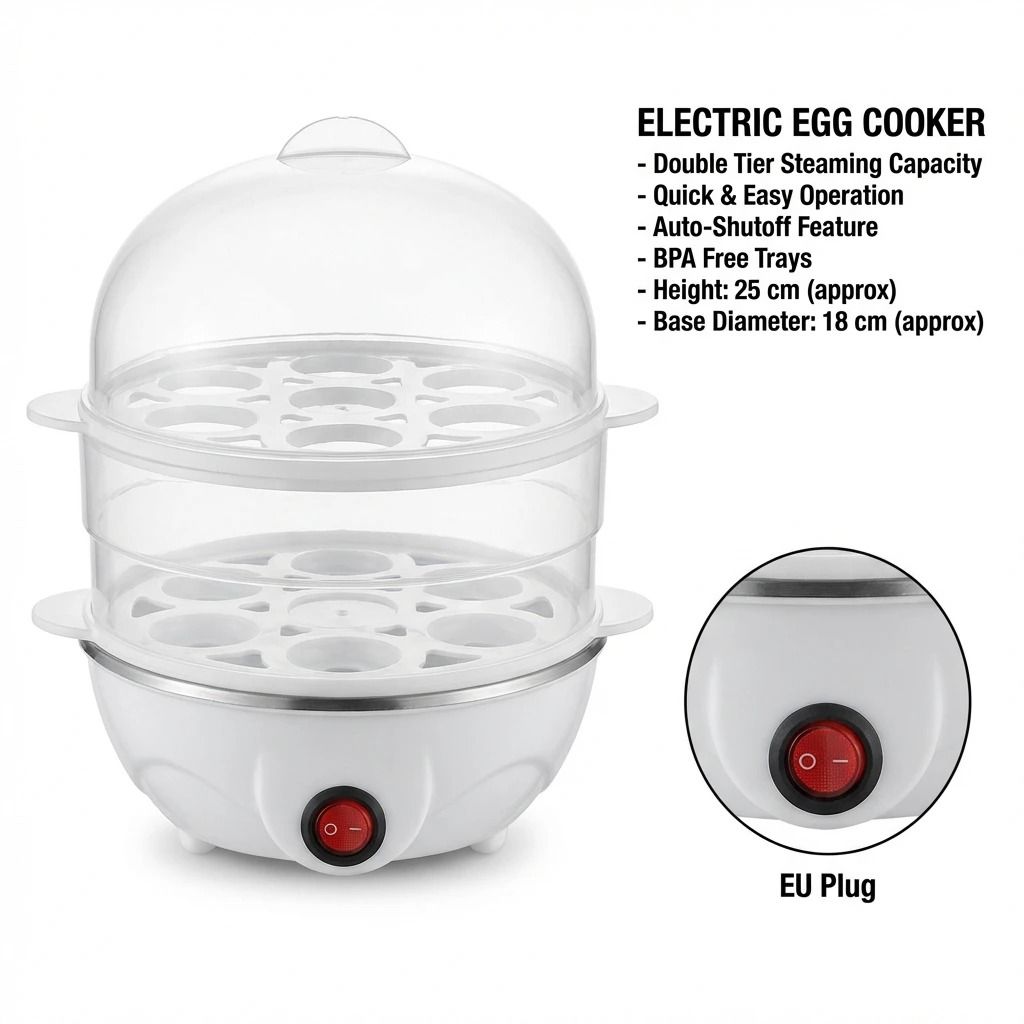 Double Layers Electric Egg Boiler and Multifunctional Breakfast Machine