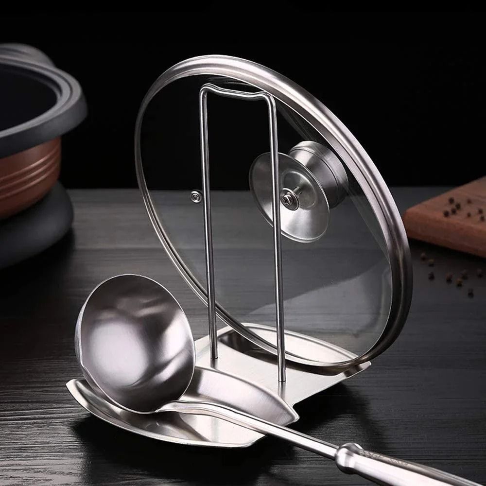 Stainless Steel Pot Lid Rack and Utensil Holder