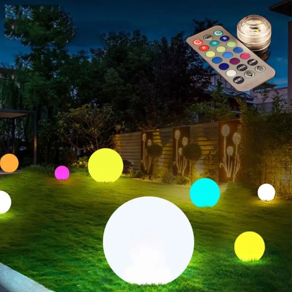 LED Glow Inflatable Ball Waterproof Floating Light Balloon for Pool Party & Outdoor Decor