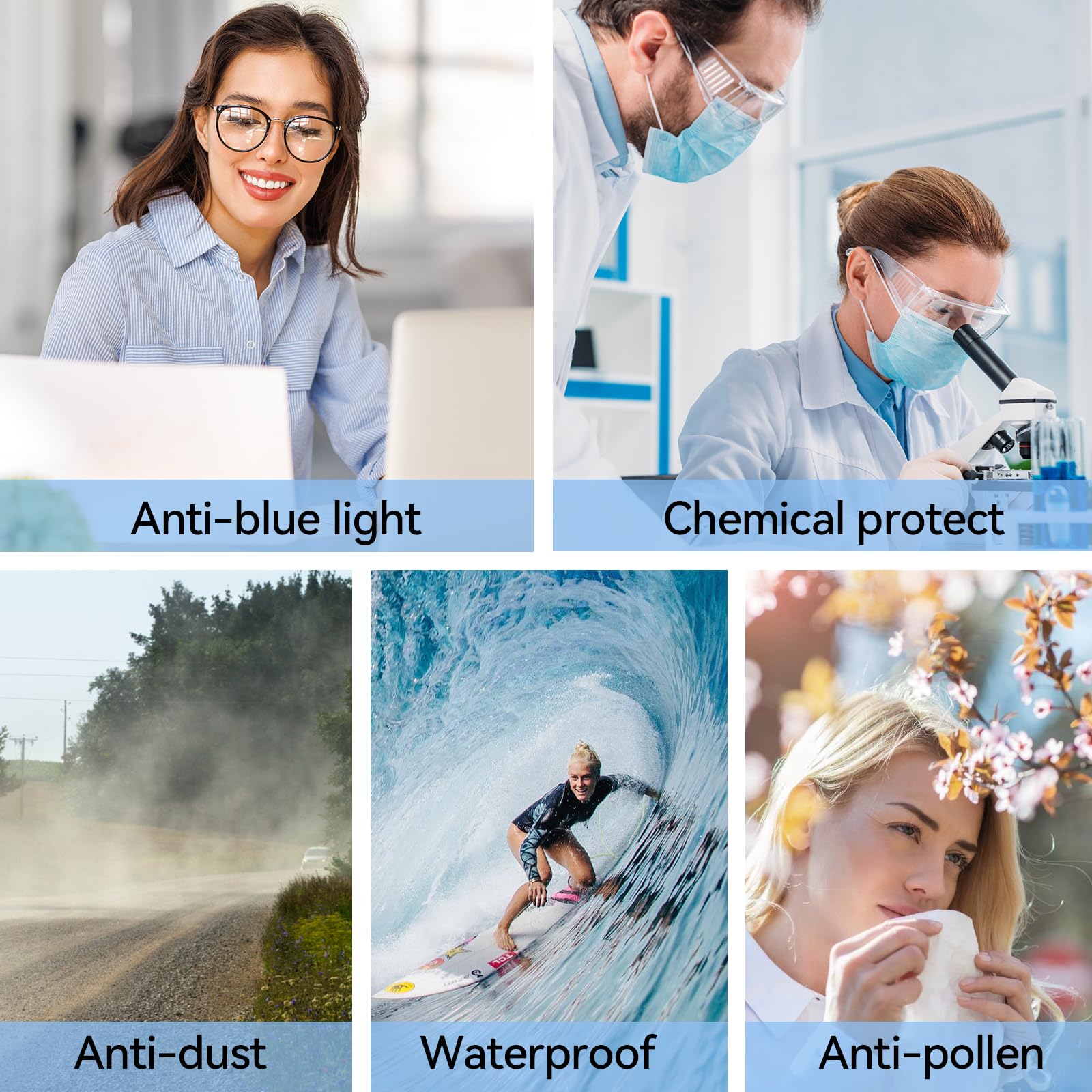 Progressive Safety Reading Glasses with Blue Light Protection