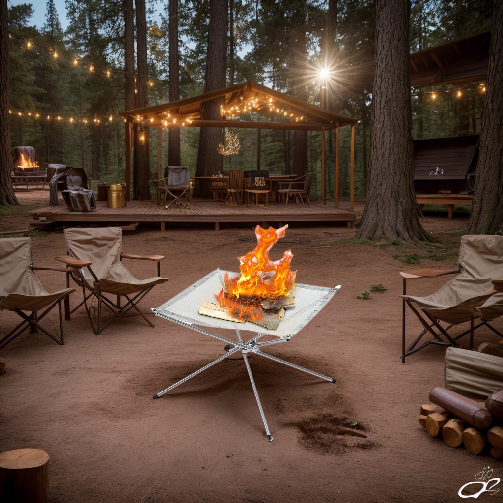 Portable Collapsible Fire Pit Steel Mesh Camping Fire Stand