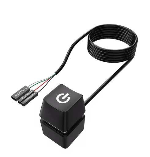 External Desktop Power Switch Button with Blue LED 1.8m PC Power On and Off Extension Cable