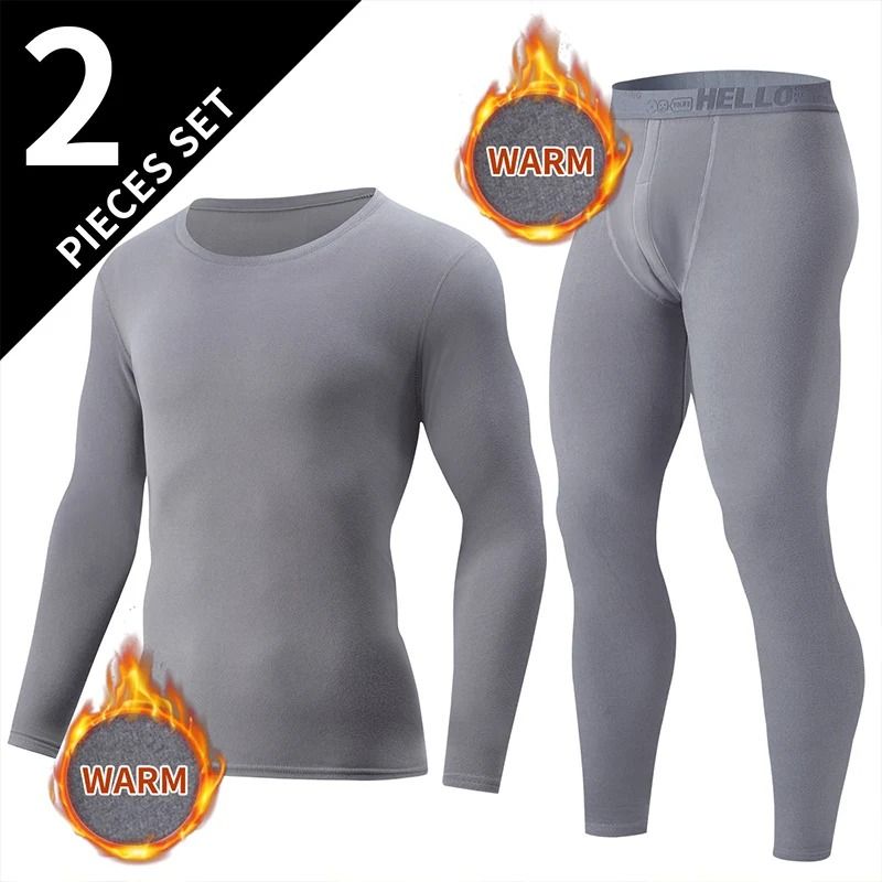 Mens Thermal Underwear Long Sleeve Top and Pants Set