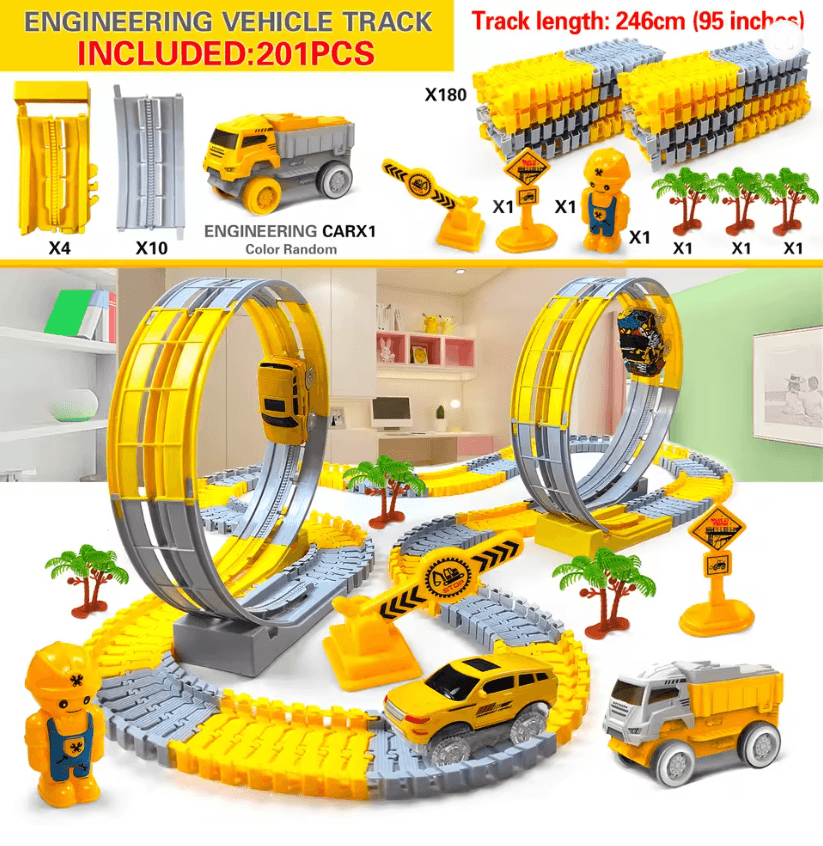 RoadFlex Electric Flexible Track Toy Childrens Interactive STEM Car Set