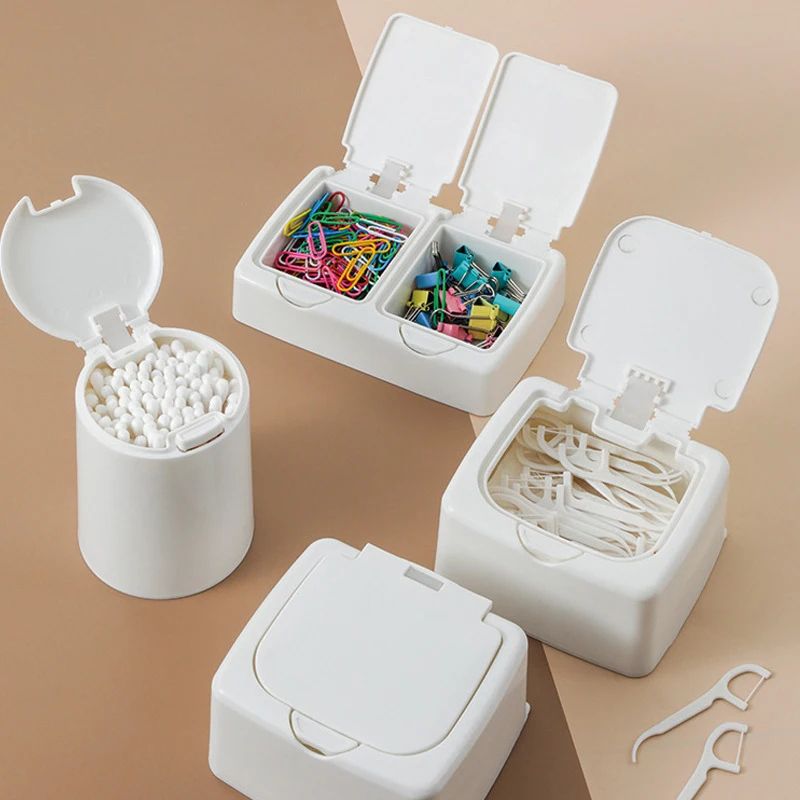 White Large Capacity Desktop Storage Box Organizer