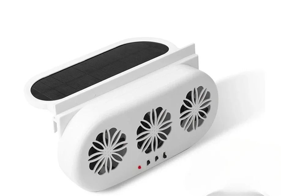Solar Powered Car Window Exhaust Fan with USB Charging