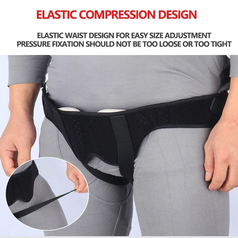 Adjustable Hernia Support Belt for Men with Dual Compression Pads