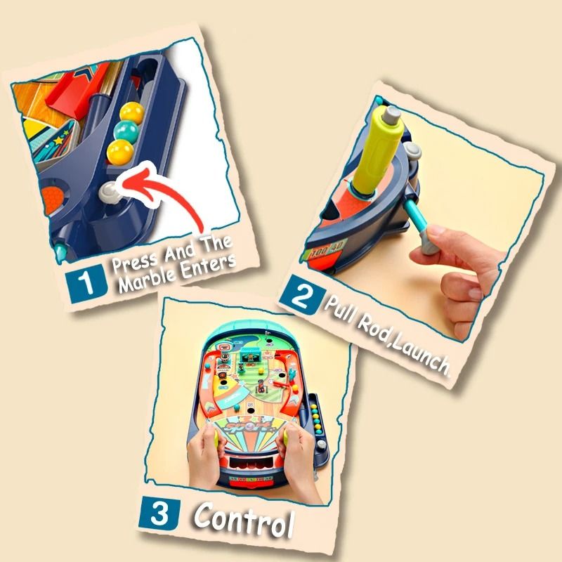 FunFlip Children Pinball Machine Toy Marble Battle Table Game
